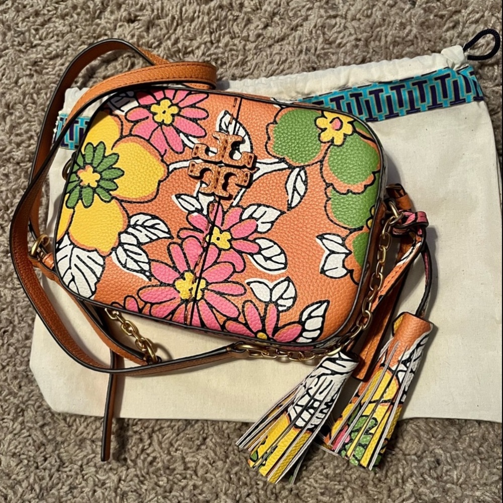 Tory Burch McGraw printed camera bag